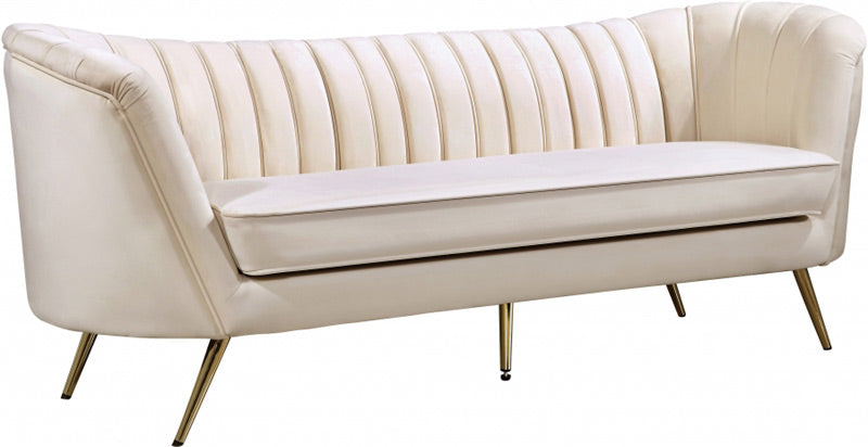 Meridian Furniture - Margo 3 Piece Living Room Set in Cream -  622Cream-S-3SET - GreatFurnitureDeal