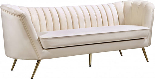 Meridian Furniture - Margo Velvet Sofa in Cream - 622Cream-S - GreatFurnitureDeal