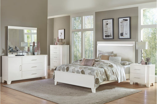 Homelegance - Kerren 5 Piece Eastern King Bedroom Set in White High Gloss - 1678WK-1EK-5SET - GreatFurnitureDeal