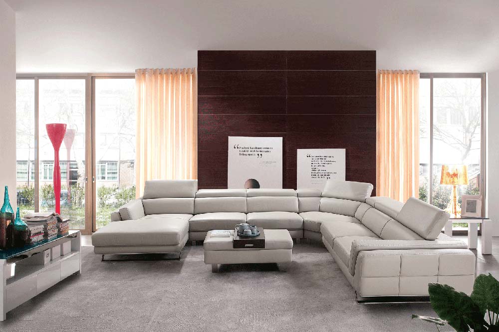 ESF Furniture - Sectional Right in Light Grey - 582-Sectional Right - GreatFurnitureDeal