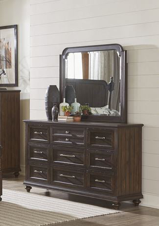 Homelegance - Logandale Dresser and Mirror in Charcoal - 1689P-5-6N - GreatFurnitureDeal