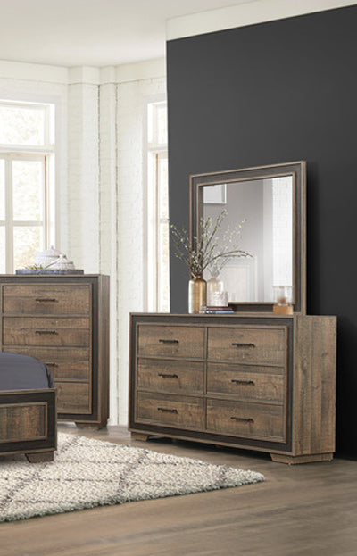 Homelegance - Ellendale Dresser with Mirror in Dark Ebony - 1695-6-DM - GreatFurnitureDeal