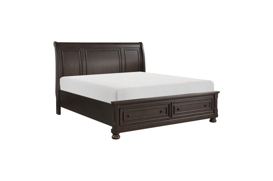 Homelegance - Begonia Queen Platform Bed with Footboard Storages - 1718GY-1