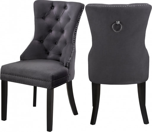 Meridian Furniture - Nikki Dining Chair in Grey (Set Of 2) - 740Grey-C - GreatFurnitureDeal