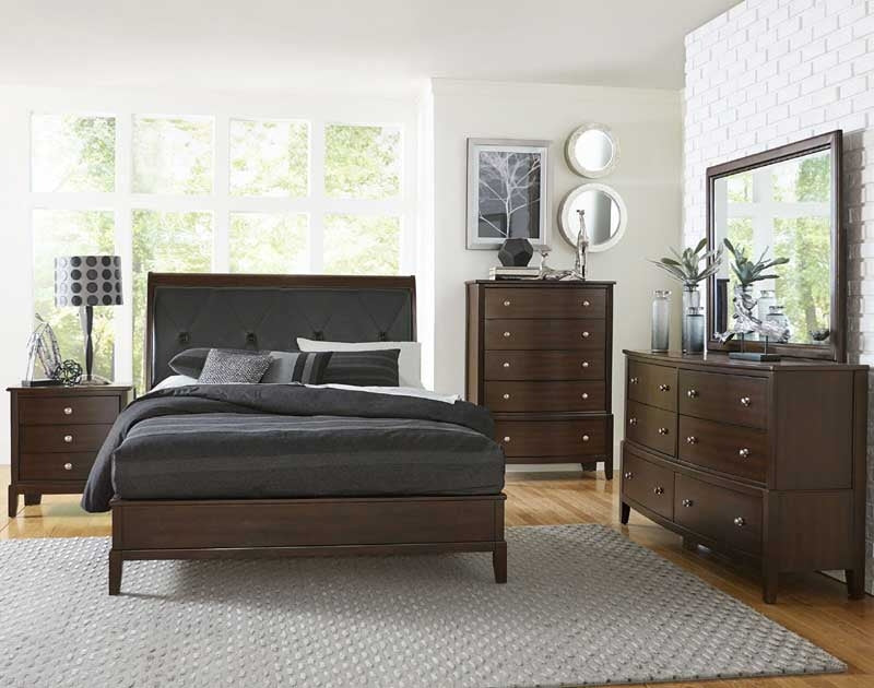 Homelegance - Cotterill Cherry 6 Piece California King Panel Bedroom Set - 1730K-1CK-6 - GreatFurnitureDeal