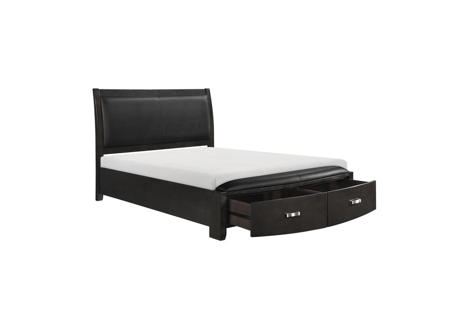 Homelegance - Lyric California King Sleigh Platform Bed with Footboard Storages - 1737KNGY-1CK