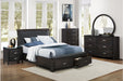 Homelegance - Lyric Queen Sleigh Platform Bed with Footboard Storages - 1737NGY-1 - GreatFurnitureDeal
