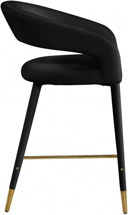 Meridian Furniture - Destiny Velvet Stool in Black - 540Black-C - GreatFurnitureDeal