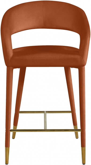 Meridian Furniture - Destiny Velvet Stool in Cognac - 540Cognac-C