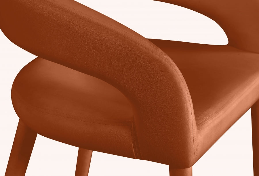Meridian Furniture - Destiny Velvet Stool in Cognac - 540Cognac-C - GreatFurnitureDeal
