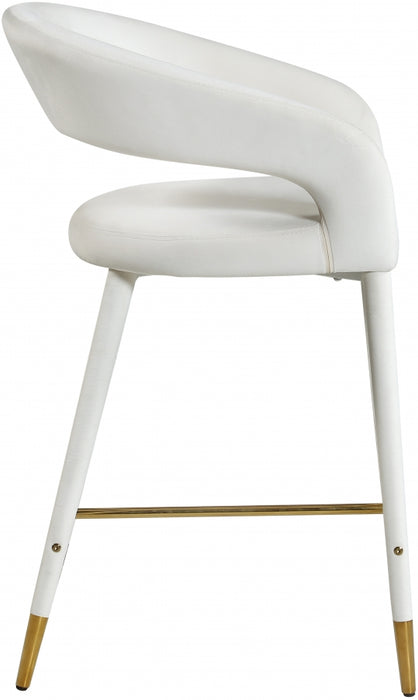 Meridian Furniture - Destiny Velvet Stool in Cream - 540Cream-C - GreatFurnitureDeal