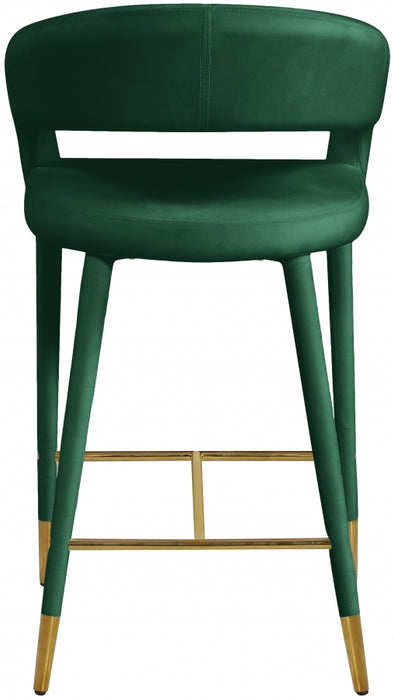 Meridian Furniture - Destiny Velvet Stool in Green - 540Green-C - GreatFurnitureDeal