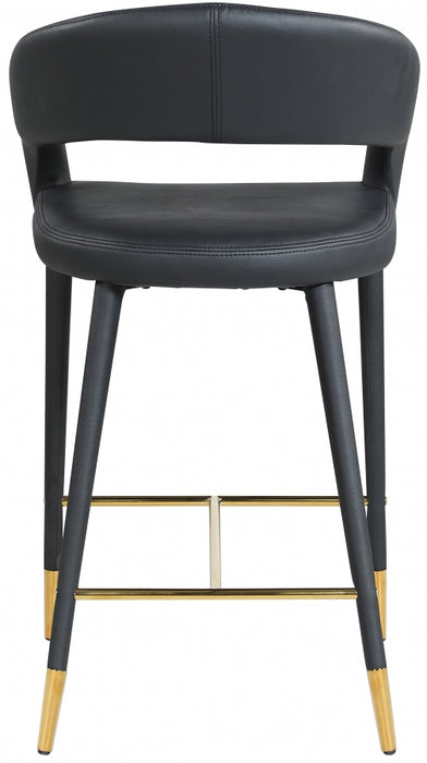 Meridian Furniture - Destiny Faux Leather Stool in Black - 541Black-C - GreatFurnitureDeal