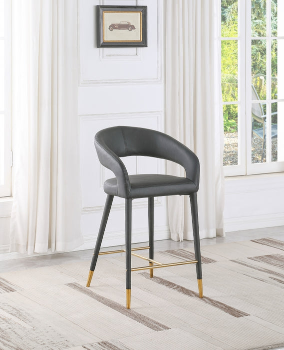 Meridian Furniture - Destiny Faux Leather Stool in Grey - 541Grey-C
