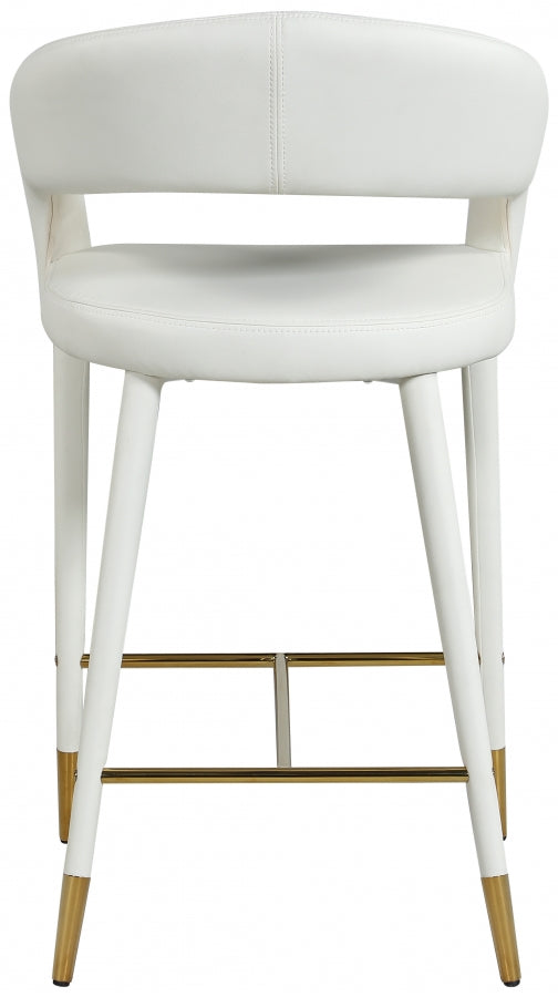 Meridian Furniture - Destiny Faux Leather Stool in White - 541White-C - GreatFurnitureDeal