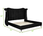 GFD Home - Tulip Queen Upholstery Bed made with Wood in Black - GreatFurnitureDeal