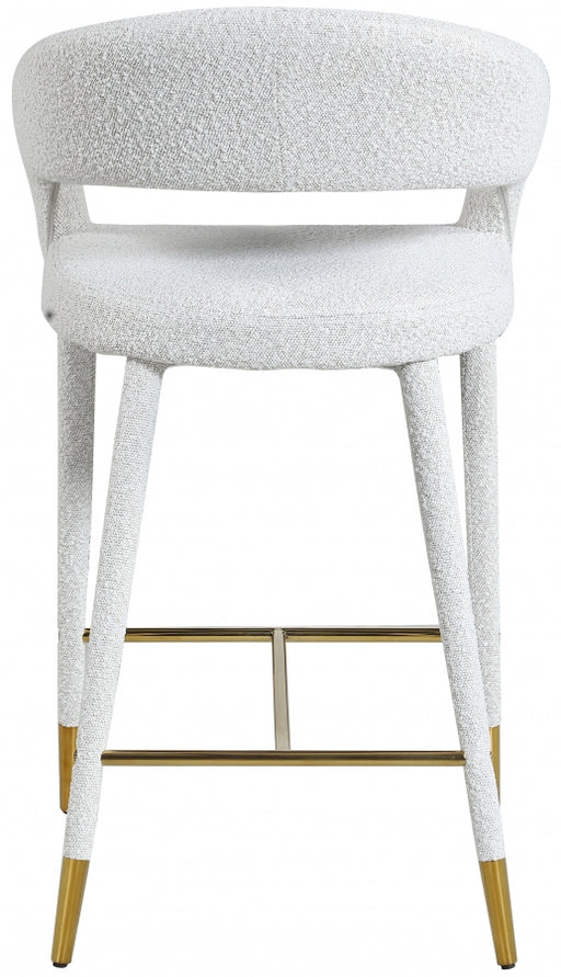 Meridian Furniture - Destiny Fabric Stool in Cream - 542Cream-C - GreatFurnitureDeal