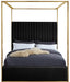 Meridian Furniture - Jones Velvet Queen Bed in Black - JonesBlack-Q - GreatFurnitureDeal
