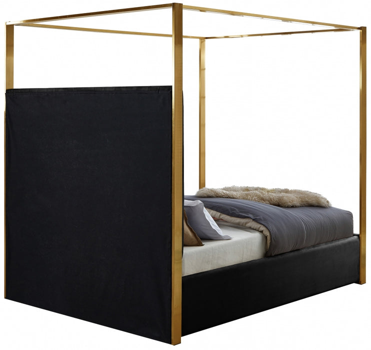 Meridian Furniture - Jones Velvet King Bed in Black - JonesBlack-K