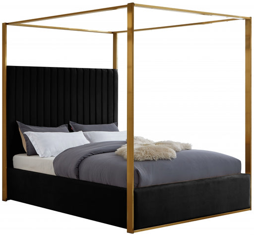 Meridian Furniture - Jones Velvet King Bed in Black - JonesBlack-K - GreatFurnitureDeal