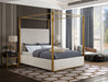 Meridian Furniture - Jones Velvet Queen Bed in Cream - JonesCream-Q - GreatFurnitureDeal