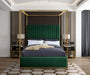Meridian Furniture - Jones Velvet Queen Bed in Green - JonesGreen-Q - GreatFurnitureDeal