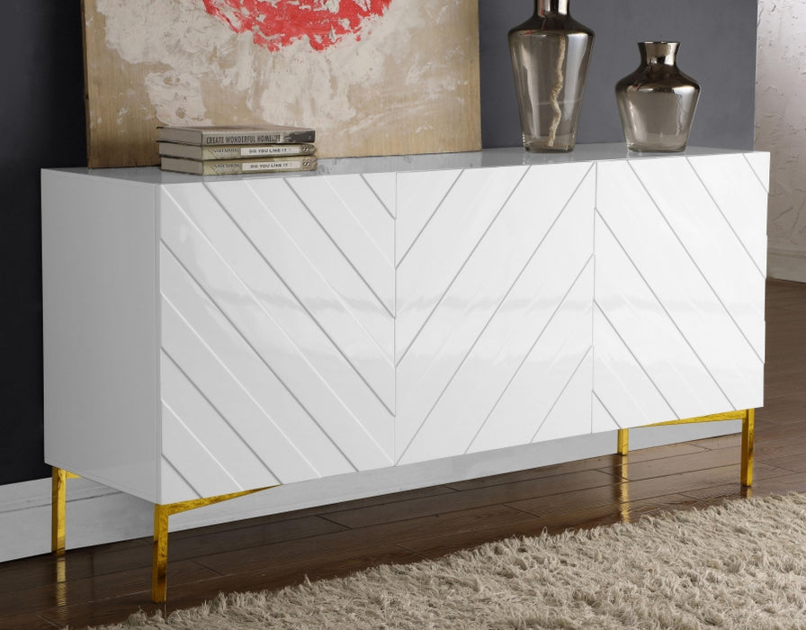 Meridian Furniture - Collette Sideboard | Buffet in White Lacquer - 310