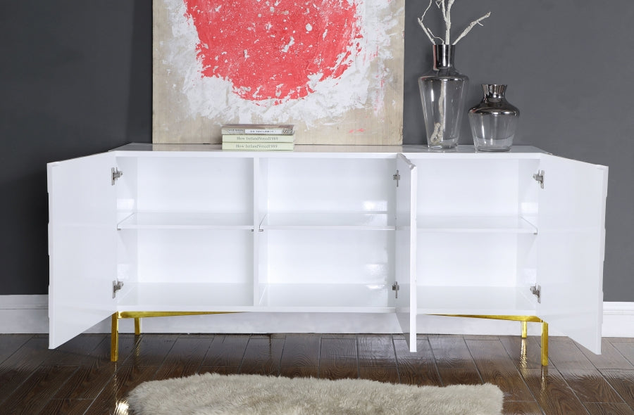 Meridian Furniture - Collette Sideboard | Buffet in White Lacquer - 310