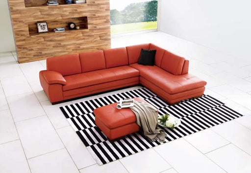 J&M Furniture - 625 Pumpkin Italian Leather RAF Sectional - 175443111-RHFC-PK - GreatFurnitureDeal
