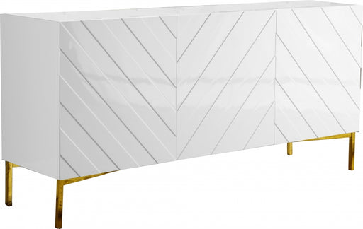 Meridian Furniture - Collette Sideboard | Buffet in White Lacquer - 310 - GreatFurnitureDeal