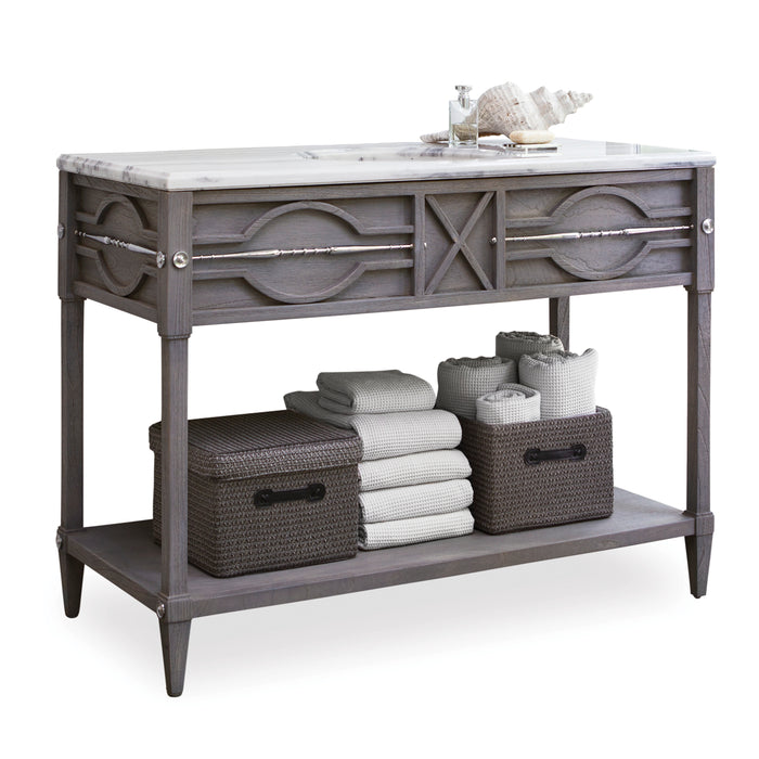 Ambella Home Collection - Spindle Sink Chest in Weathered Grey - 17554-110-411
