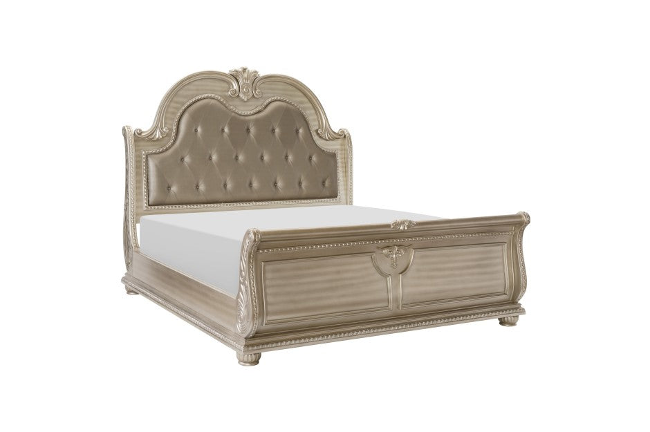 Homelegance - Cavalier Eastern King Bed in Silver - 1757SVK-1EK - GreatFurnitureDeal