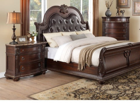 Homelegance - Cavalier Dark Cherry 3 Piece Eastern King Sleigh Bedroom Set - 1757K-1EK-3 - GreatFurnitureDeal