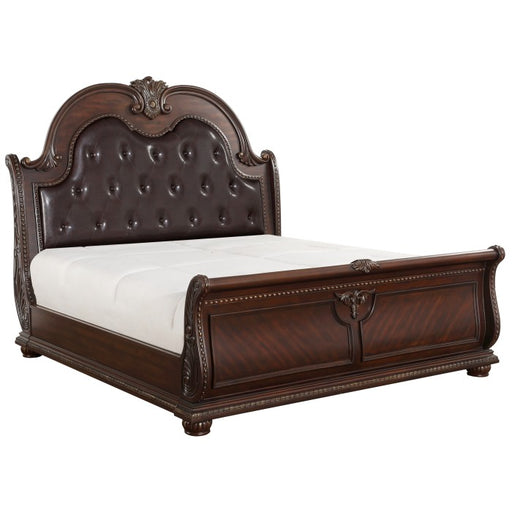 Homelegance - Cavalier Dark Cherry 5 Piece Queen Sleigh Bedroom Set - 1757-1-9 - GreatFurnitureDeal