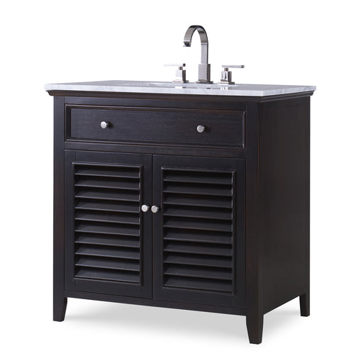 Ambella Home Collection - Louvered Sink Chest - Hand Rubbed Raven - 17590-110-326 - GreatFurnitureDeal