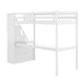 GFD Home - Twin Size Loft Bed with Staircase and Built-in Desk ,White - GreatFurnitureDeal