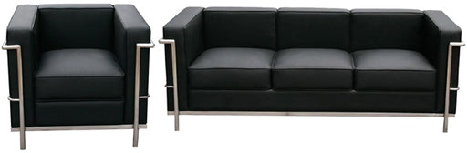 J&M Furniture - Cour Italian Leather 2 Piece Sofa Set - 176551-S-BK-2SET - GreatFurnitureDeal