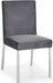 Meridian Furniture - Opal Velvet Dining Chair in Grey (Set Of 2) - 736Grey-C - GreatFurnitureDeal