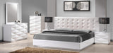 J&M Furniture - Verona White Lacquer  5 Piece Queen Platform Bedroom Set - 17688-Q-5SET - GreatFurnitureDeal