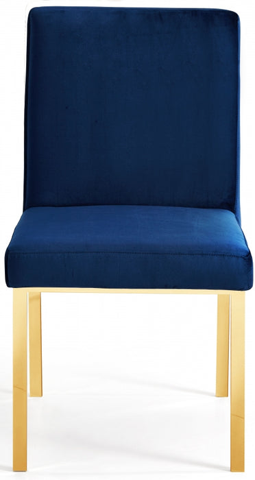 Meridian Furniture - Opal Velvet Dining Chair in Navy (Set Of 2) - 737Navy-C
