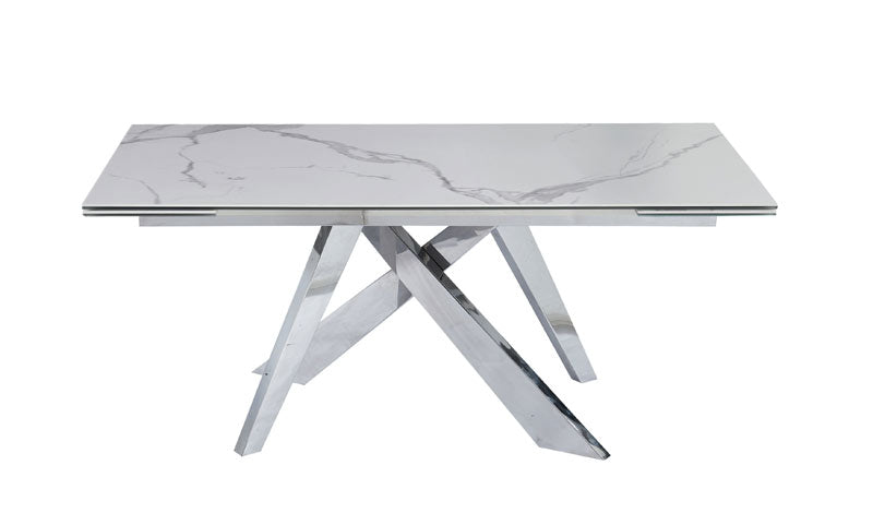 J&M Furniture - MC Carrara Extension Dining Table in White Ceramic - 17721