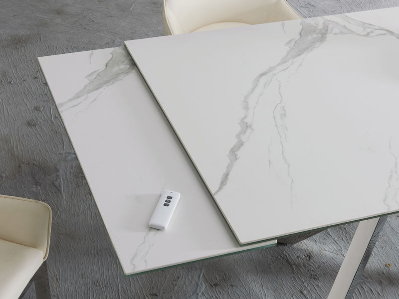 J&M Furniture - MC Carrara Extension Dining Table in White Ceramic - 17721