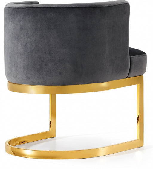 Meridian Furniture - Gianna Velvet Dining Chair in Grey (Set of 2) - 718Grey-C - GreatFurnitureDeal