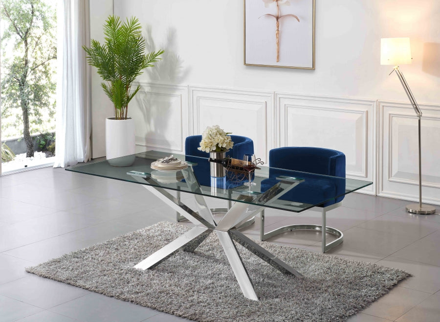 Meridian Furniture - Gianna Velvet Dining Chair in Navy (Set Of 2) - 734Navy-C