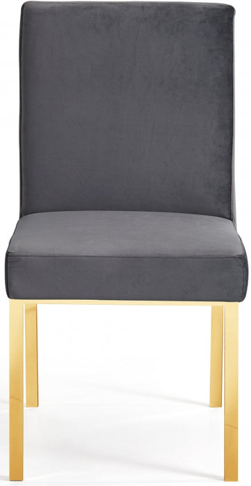 Meridian Furniture - Opal Velvet Dining Chair in Grey (Set Of 2) - 737Grey-C