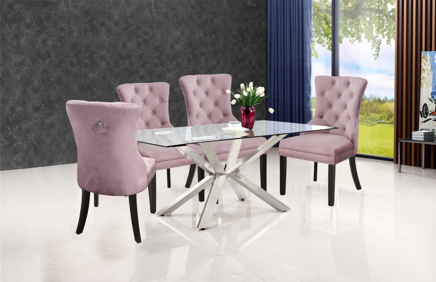 Meridian Furniture - Nikki Dining Chair in Pink (Set Of 2) - 740Pink-C - GreatFurnitureDeal