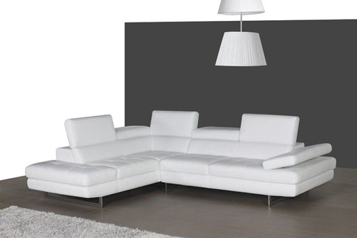 J&M Furniture - A761 Slate White Italian Leather LAF Sectional - 178551-LHFC - GreatFurnitureDeal