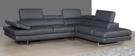 J&M Furniture - A761 Slate Grey Italian Leather RAF Sectional - 178552-RHFC - GreatFurnitureDeal