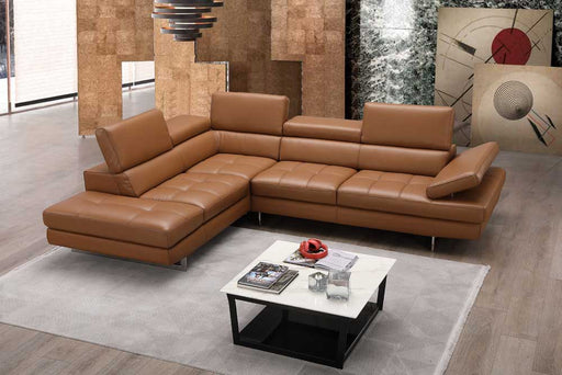 J&M Furniture - A761 Italian Leather Sectional Caramel In Left hand Facing - 17855211-LHFC - GreatFurnitureDeal