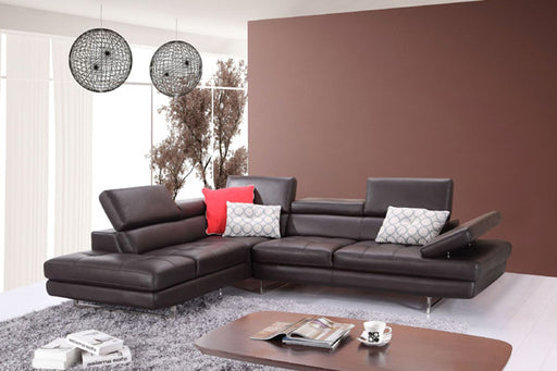J&M Furniture - A761 Slate Coffee Italian Leather LAF Sectional - 1785522-LHFC